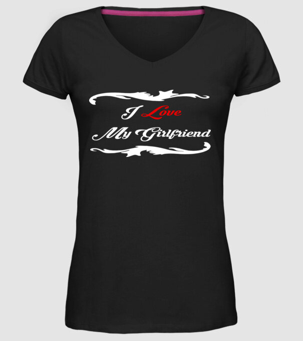 Girlfriend model negru pe tricou