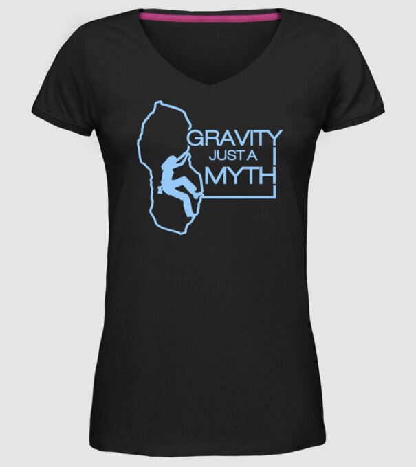 Gravity just a myth model negru pe tricou
