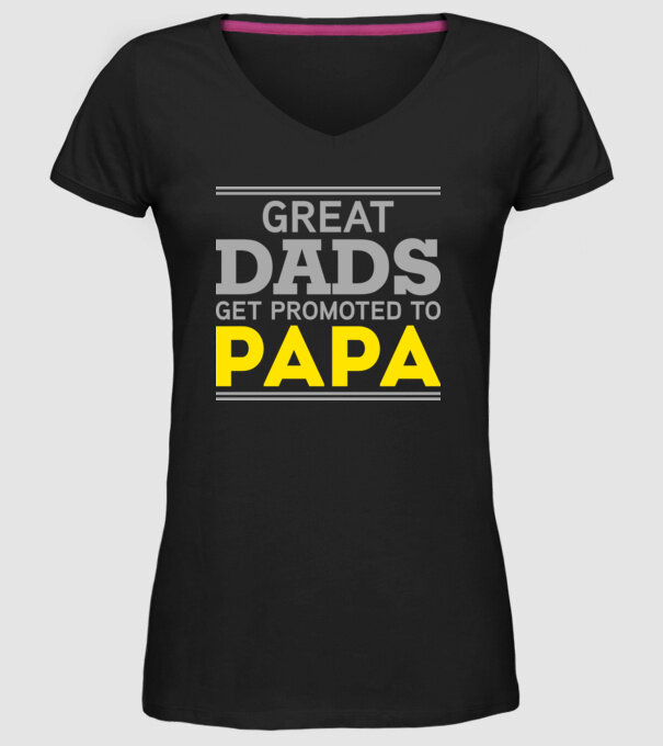 Great dads get promoted to papa model negru pe tricou