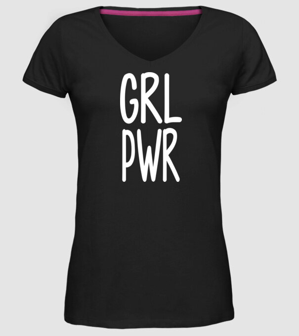 Girl Power model negru pe tricou