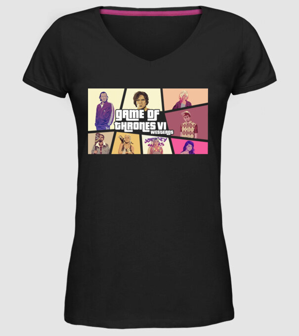 GTA game of thrones model negru pe tricou