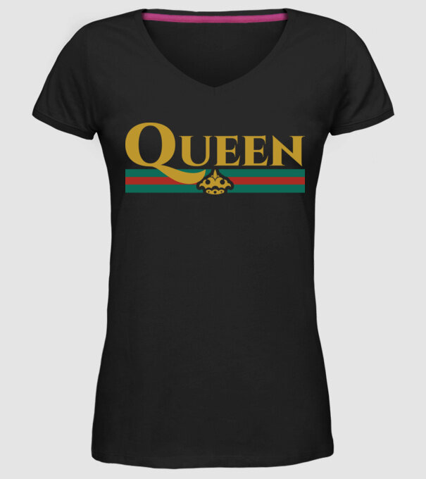 Gucci queen model negru pe tricou