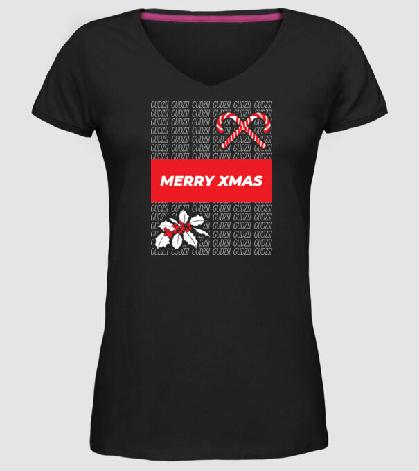 Gudzsi tricou designer Crăciun model negru pe tricou