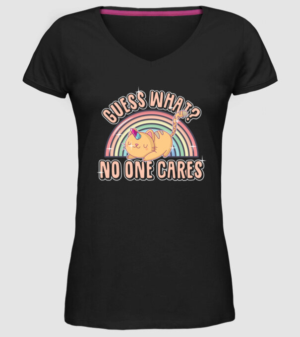Guess what pisică-unicorn model negru pe tricou