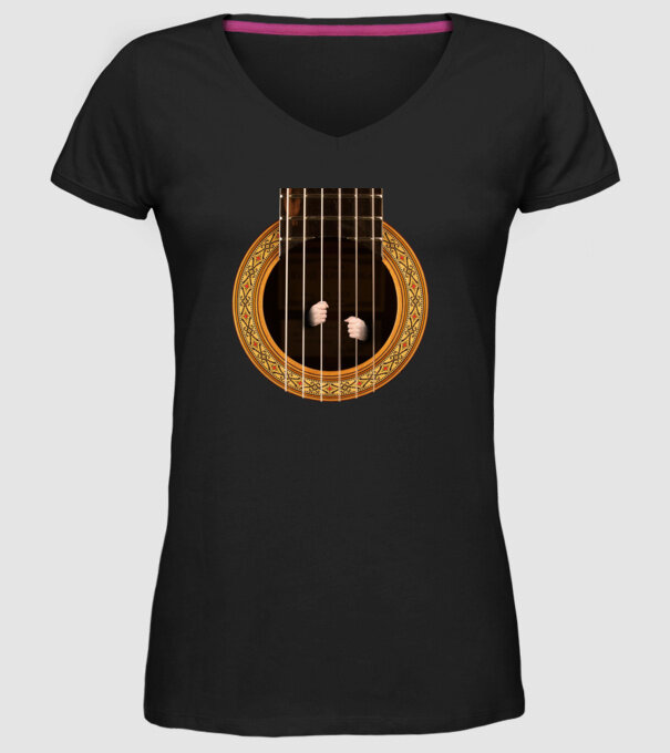 Guitar prison model negru pe tricou