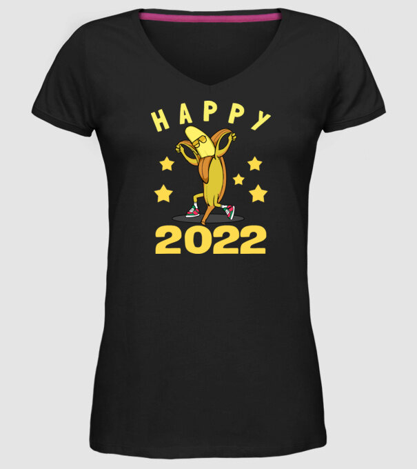 Happy new year Banana model negru pe tricou
