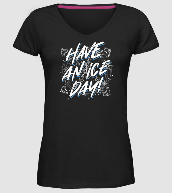Have an ice day model negru pe tricou