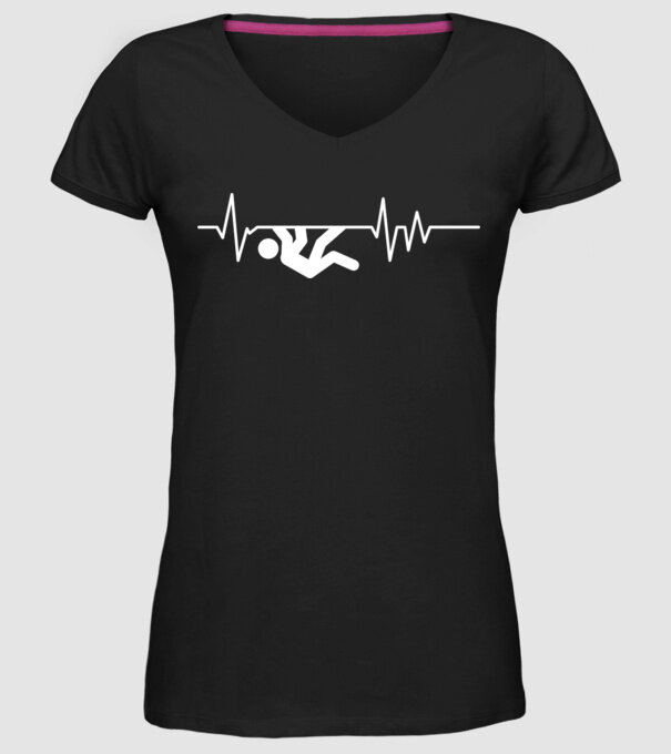 Heartbeat escaladare model negru pe tricou