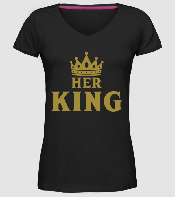 Her King model negru pe tricou