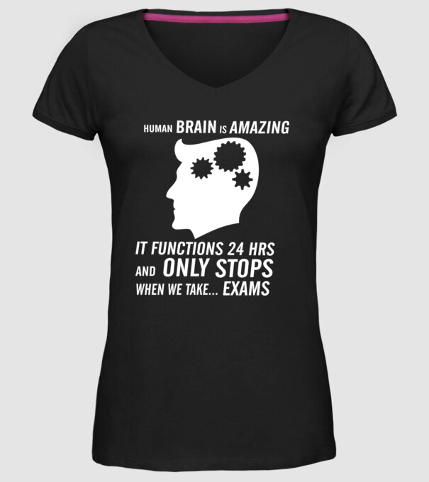 Human brain is amazing model negru pe tricou
