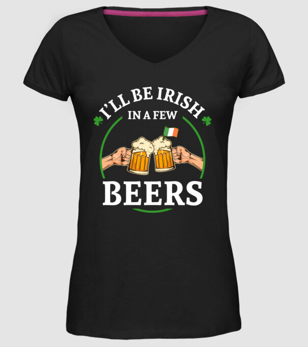 'I''ll be irish' model negru pe tricou