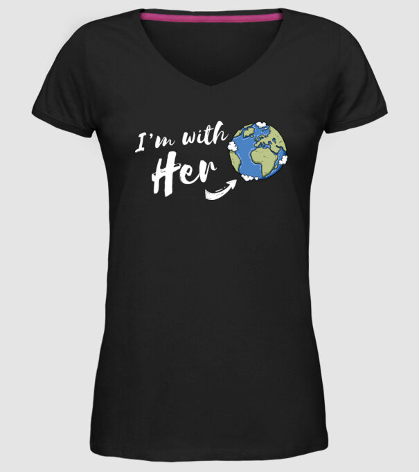 'i''m with her' model negru pe tricou