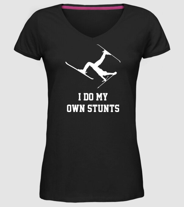 I do my own stunts model negru pe tricou