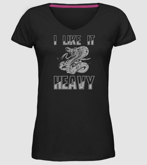I like it heavy model negru pe tricou