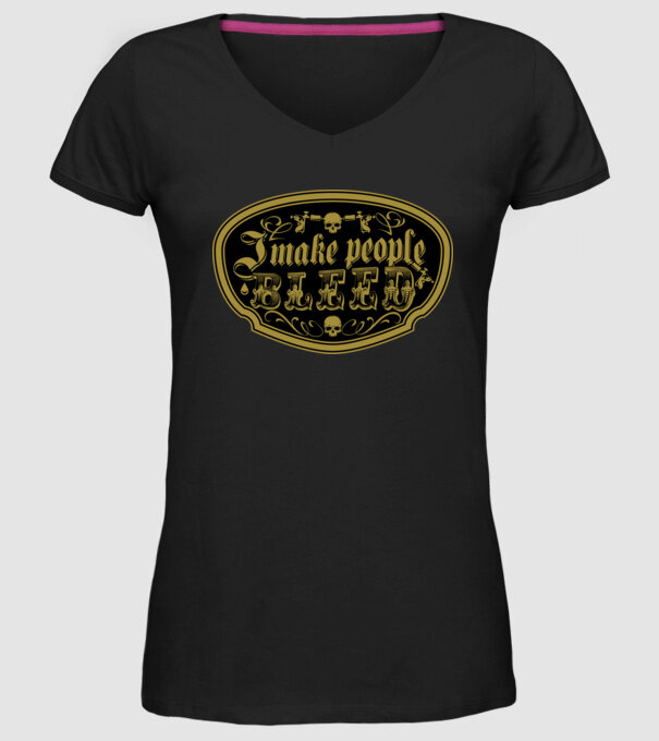I make people bleed model negru pe tricou
