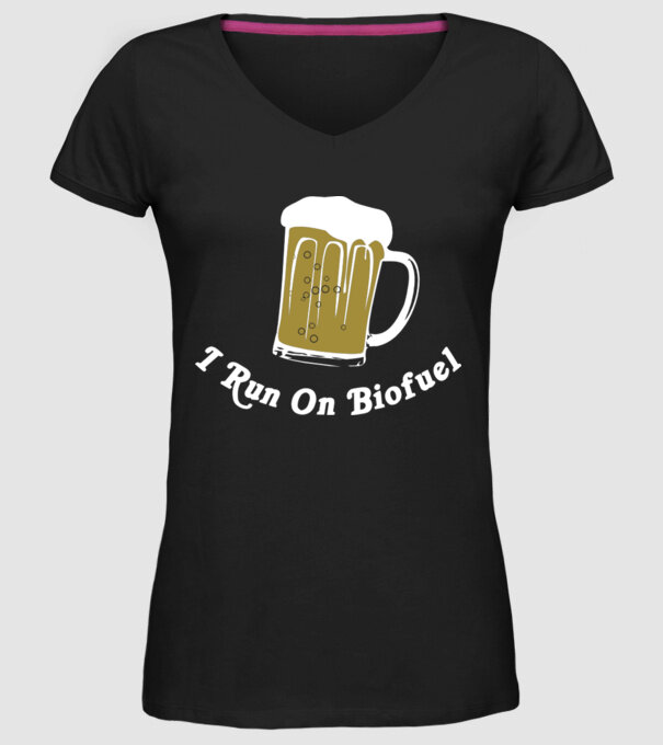 I Run On Biofuel model negru pe tricou