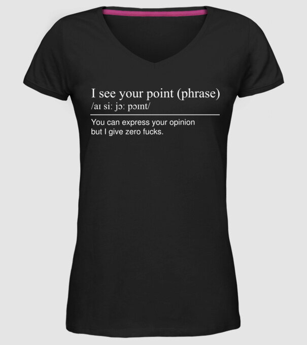I see your point model negru pe tricou