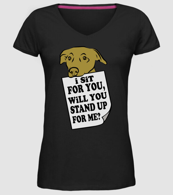 I sit for you model negru pe tricou