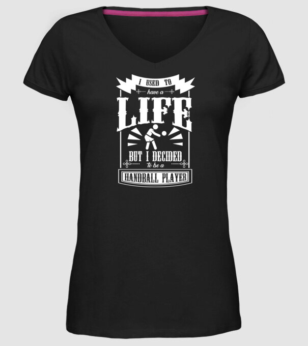 I used to have a life HANDBALIST model negru pe tricou
