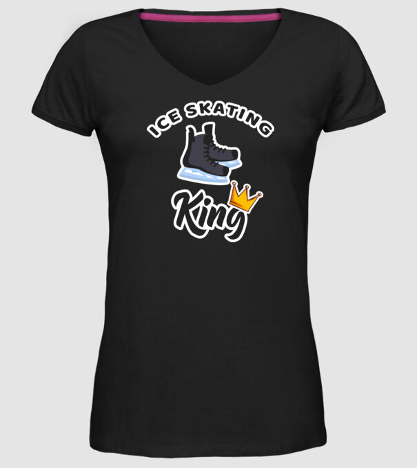 Ice skatin King model negru pe tricou