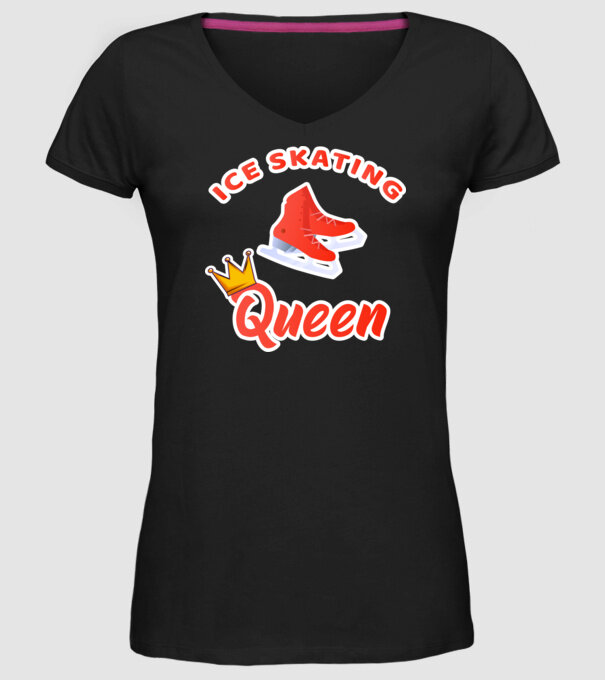 Ice skatin Queen model negru pe tricou