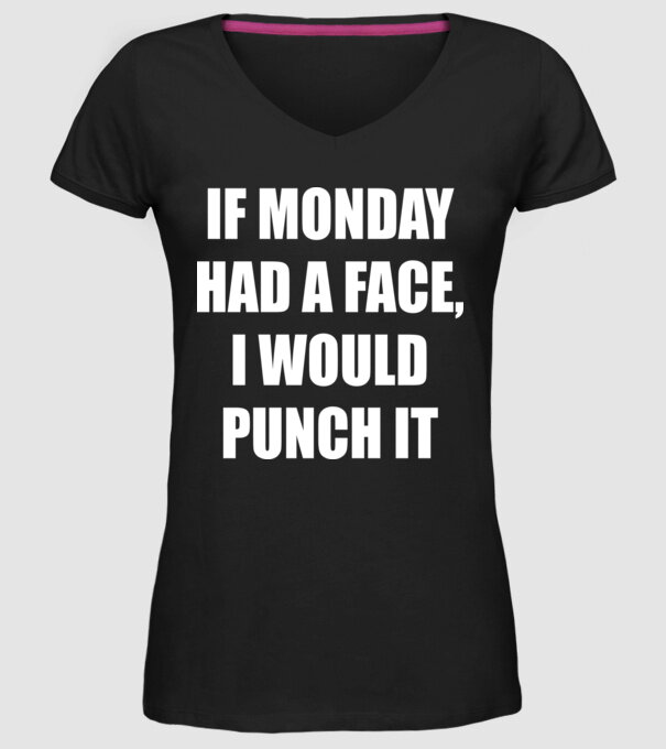 If monday had a face model negru pe tricou