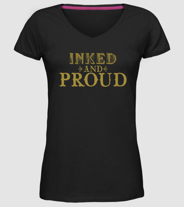 Inked and proud model negru pe tricou