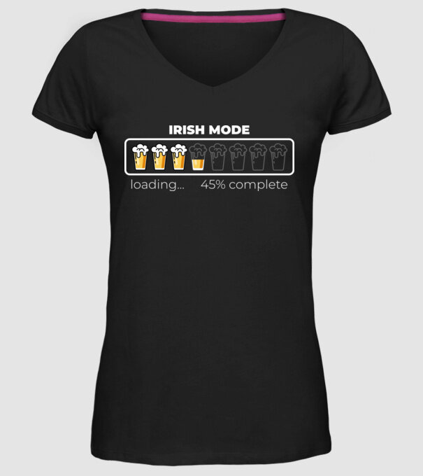 Irish mode model negru pe tricou