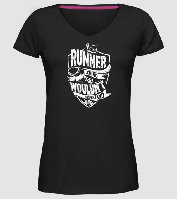 'It''s a runner thing' model negru pe tricou