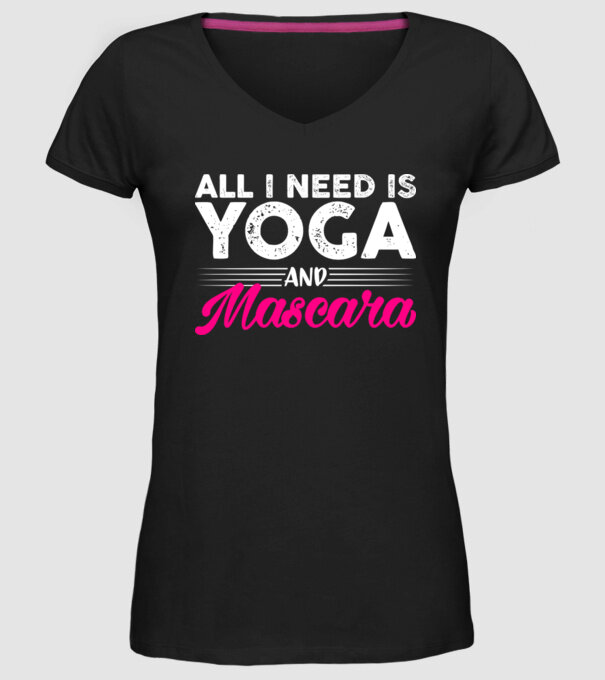 Yoga și mascara model negru pe tricou