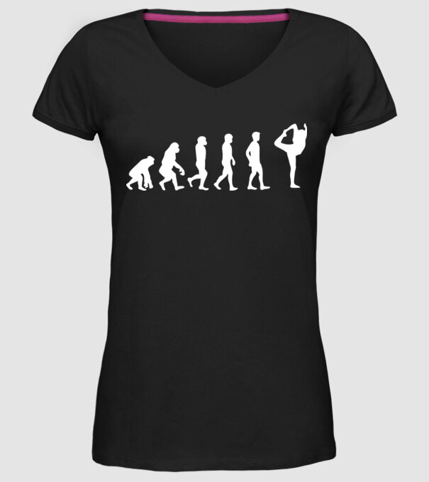 Yoga evoluție model negru pe tricou