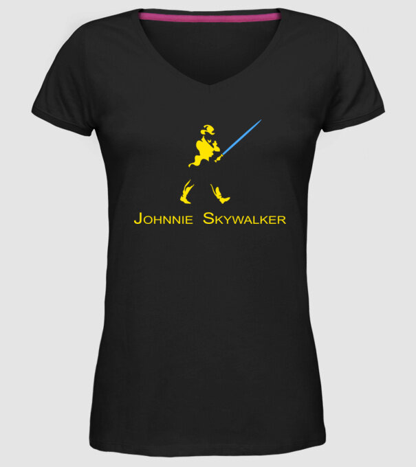 Johnnie Skywalker model negru pe tricou
