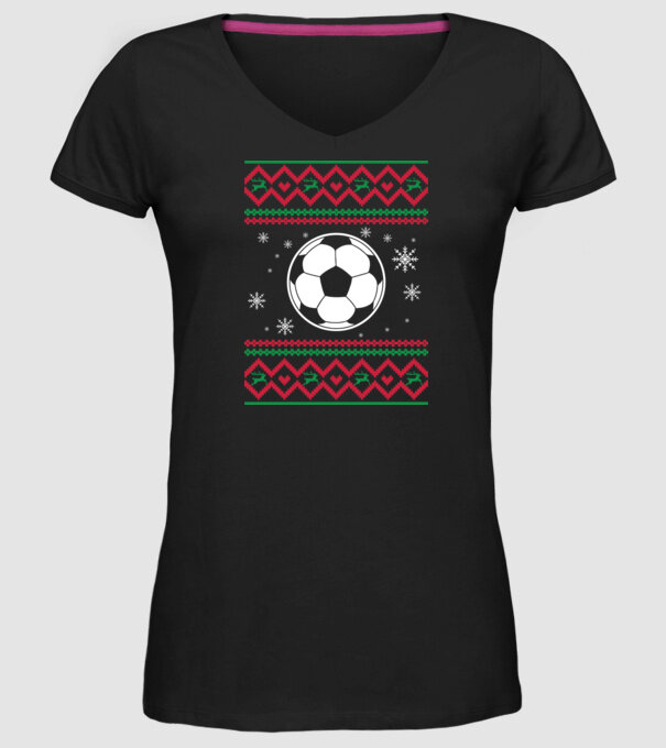 Model tricotat de Crăciun - fotbal model negru pe tricou