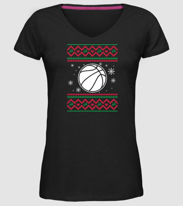 Model tricotat de Crăciun - baschet model negru pe tricou