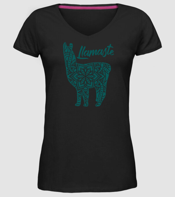 Lamaste unicolor model negru pe tricou