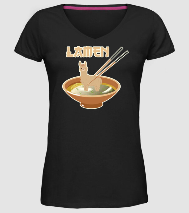 Lamen model negru pe tricou