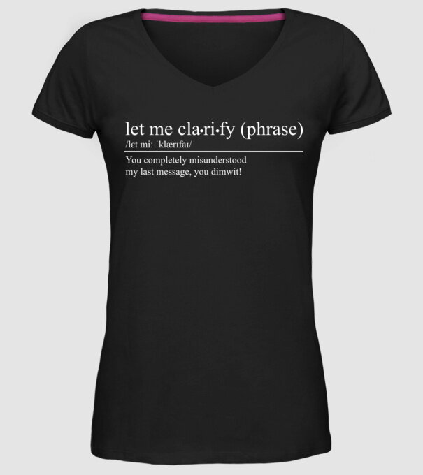 Let me clarify model negru pe tricou