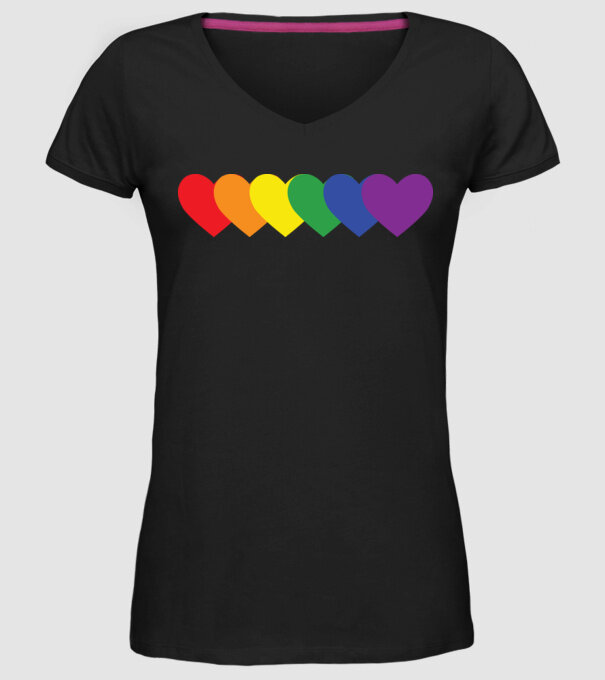 Inimi Lgbtq model negru pe tricou