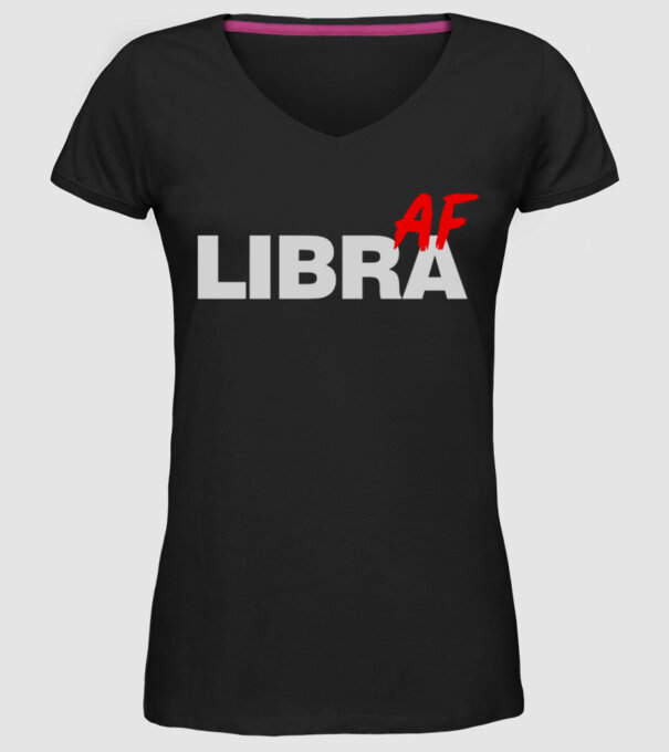 LIBRA as fuck model negru pe tricou