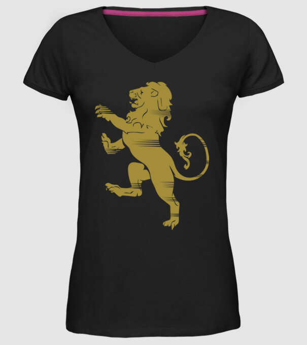 Lion Rampant model negru pe tricou