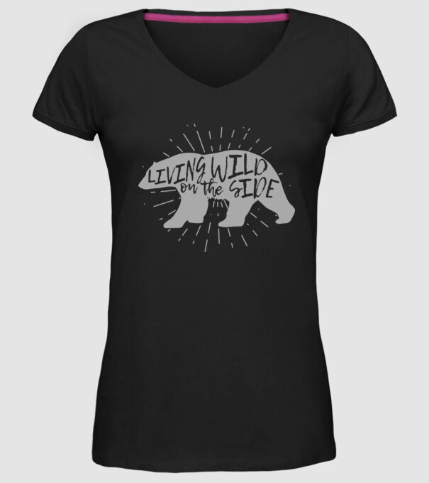 Living on a wild side X model negru pe tricou