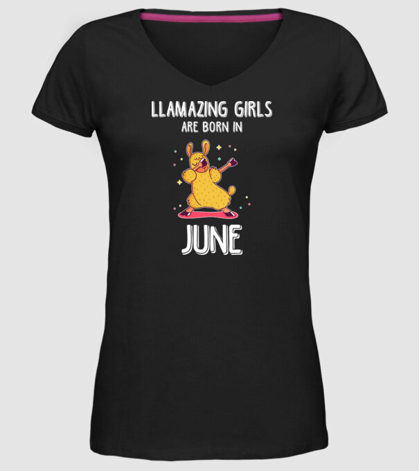 llamazing girls are born in june model negru pe tricou