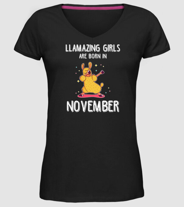 llamazing girls are born in november model negru pe tricou