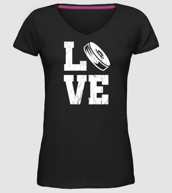 Love hockey model negru pe tricou