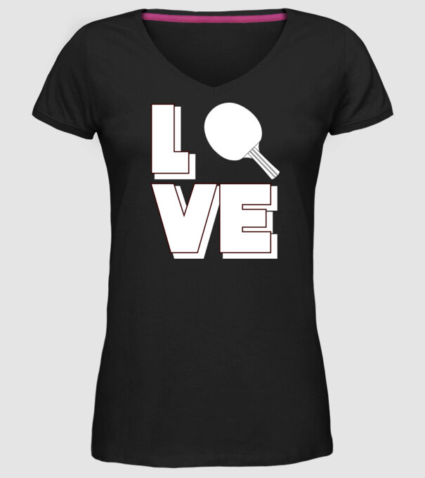 Love pingpong model negru pe tricou