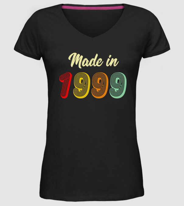 made in 1999 retro model negru pe tricou