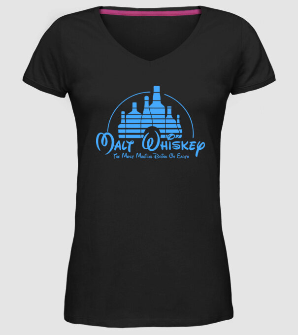 Malt Whiskey model negru pe tricou