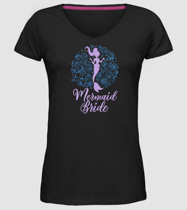 MermaidTeam Bride model negru pe tricou