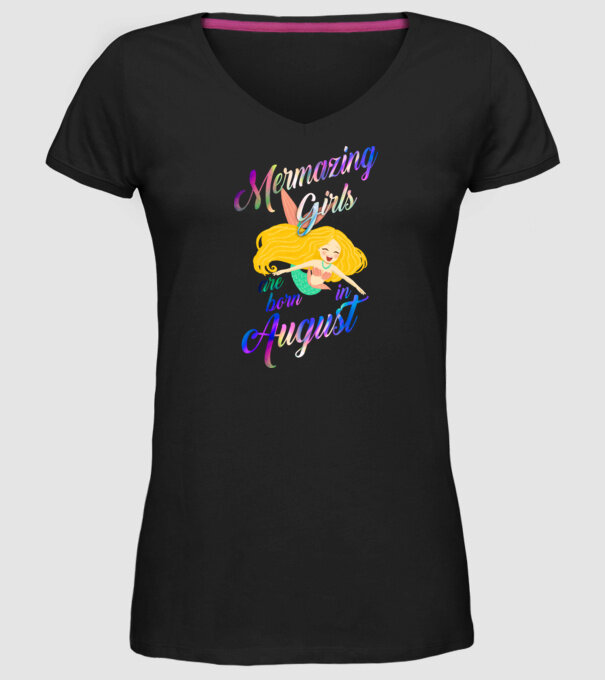 Mermazing girls are born august model negru pe tricou