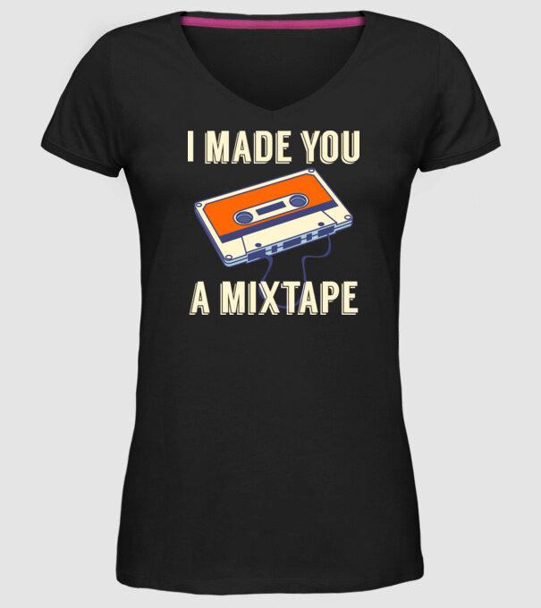 Mixtape model negru pe tricou